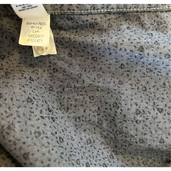 Bonobos Stretch Slim Fit Gray Black Flowers Long Sleeve Button Down Shirt Large - Picture 5 of 5